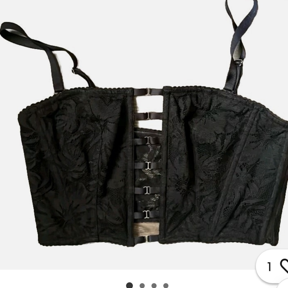 Victoria's Secret Black Lace Bustier Top Size Large